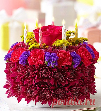 Birthday Flower Cake® Purple | 1800Flowers.com - 145608