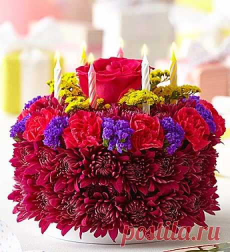 Birthday Flower Cake® Purple | 1800Flowers.com - 145608