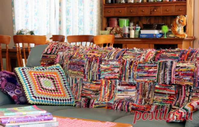 Покрывало из остатков пряжи: boho_area