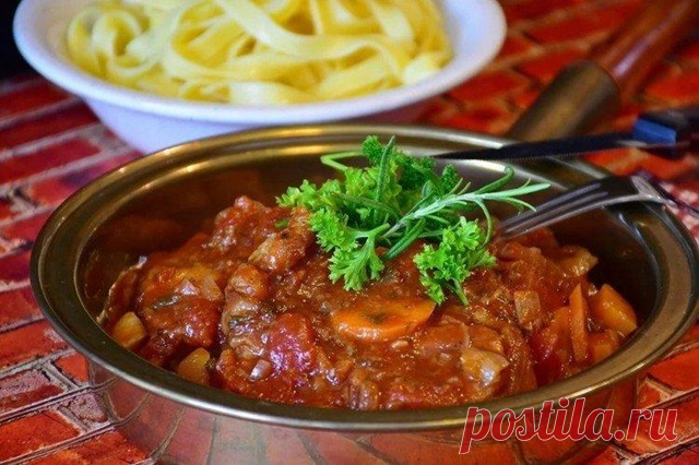 Горячее из мяса со спагетти — БЛИНЧИК