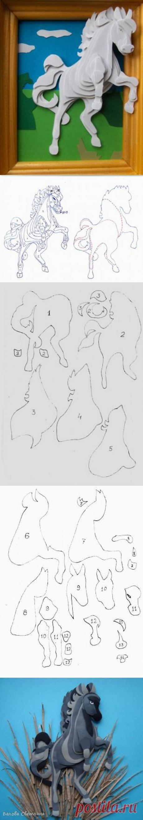 Аппликация из картона Конь » Сделай сам своими руками, подели, самоделки, подарки, украшения
