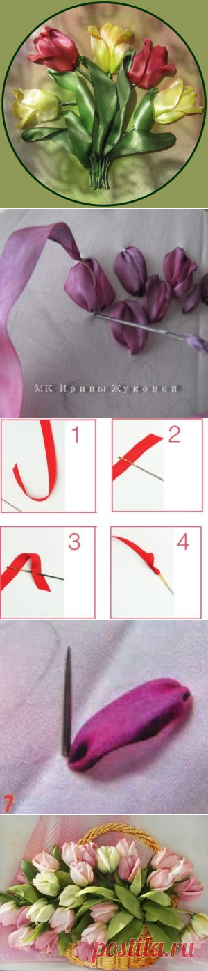 Cinta de tulipanes bordados clase magistral paso a paso para principiantes