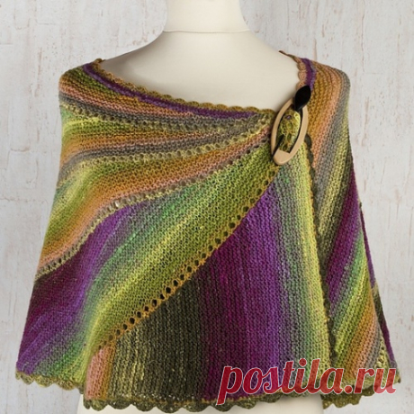 Шаль «Орхидея», секционное вязание