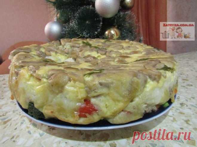 Многослойный заливной пирог