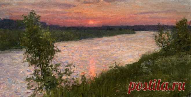 Художник — Василий Худяков.

«Закат на реке Нерль» (2024)