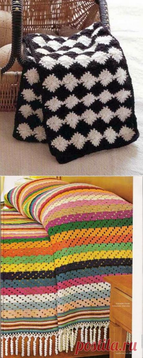Коврики и покрывала крючком. Схемы вязания..