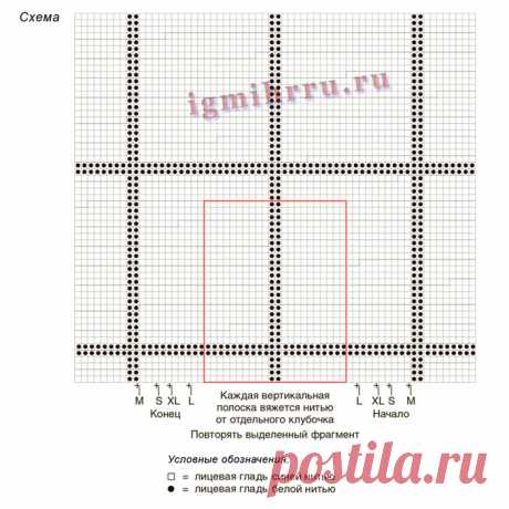 Вяжем спицами пуловер в крупную клетку