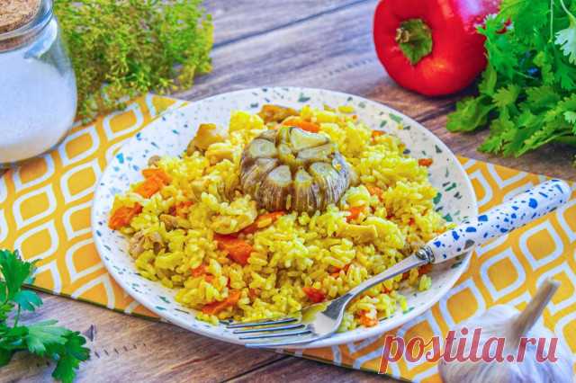 Рассыпчатый плов с курицей в мультиварке, пошаговый с фото. Состав, кол-во порций можно менять - 1000.menu