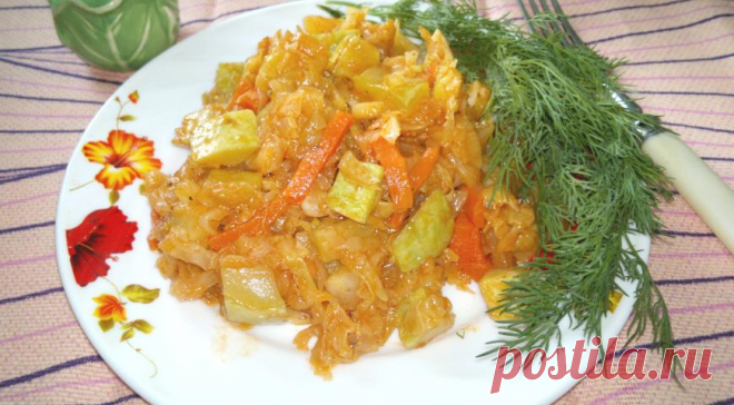 Рагу из капусты и кабачков, пошаговый рецепт с фото
