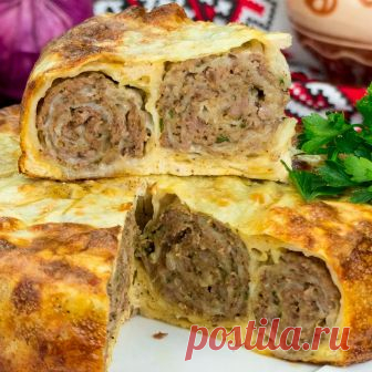 Никакой возни с тестом! Шикарный “Ленивый” пирог с мясом. | Appetitno.TV