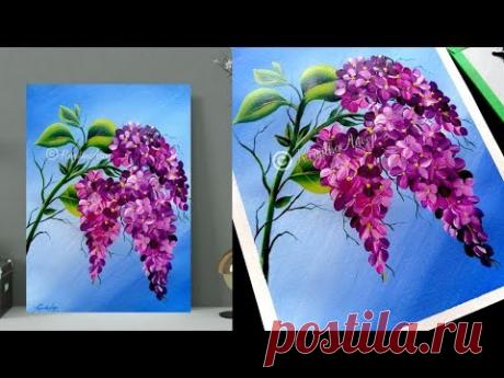 How to paint easy Flowers | step by step acrylic painting | SIMPLE painting techniques