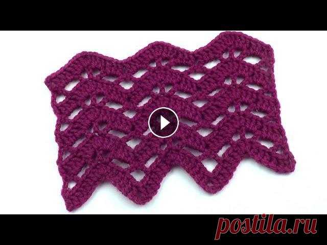 Узор Ажурный зигзаг   Openwork Zigzag Pattern Узор Ажурный зигзаг несложен в исполнении и отлично подойдет для вязания летних жакетов, джемперов и жилетов. Схема к уроку - ************************...