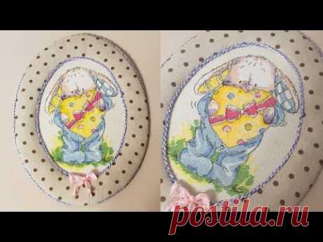 DIY: Как оформить вышивку своими руками: овальная рамка из ткани