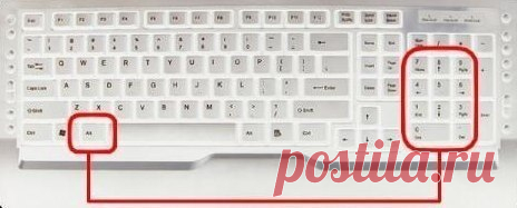 Некоторые комбинации для ввода символов с клавиатуры