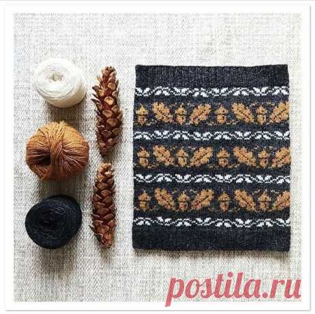 Идеи и схемы - дубовые листья. Жаккард, филе