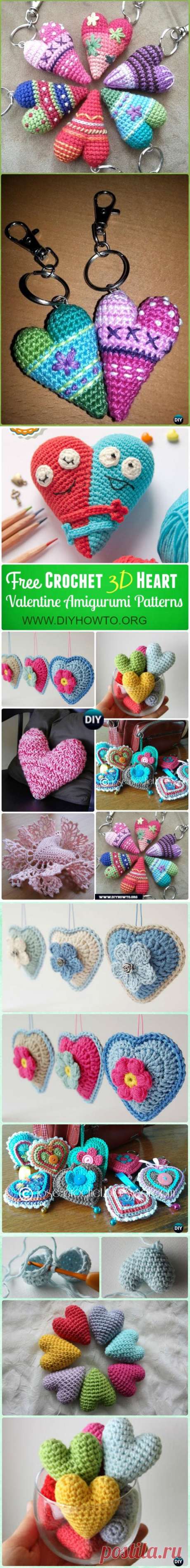 Amigurumi Crochet 3D Heart Free Patterns Идеальные идеи для подарка от Valentine