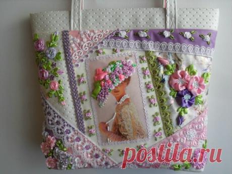 «Белая сумка с вышивкой лентами.» — карточка пользователя cimoxa1986 в Яндекс.Коллекциях