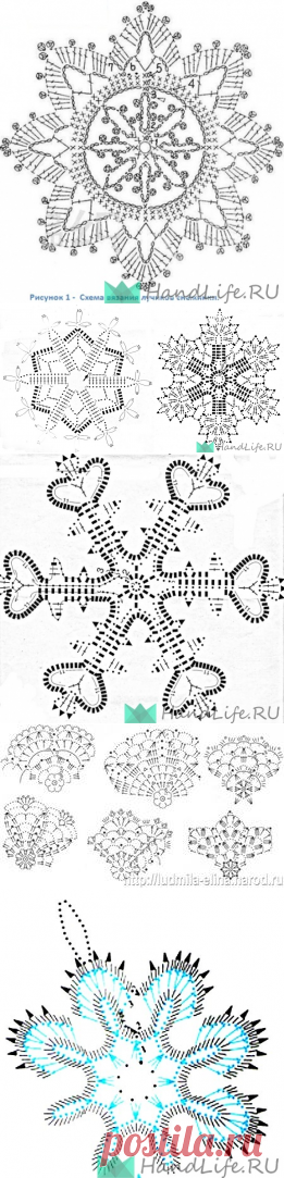 Схемы снежинок (вязание крючком) / Новый год!