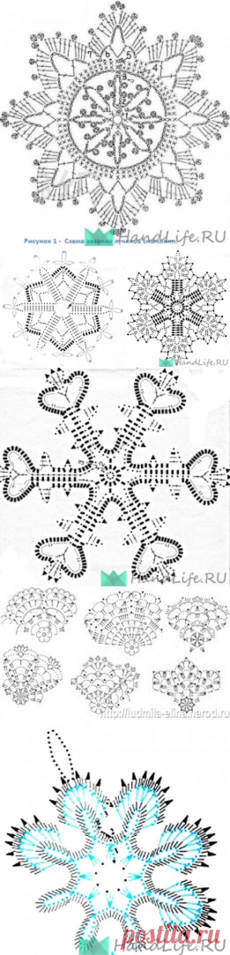 Схемы снежинок (вязание крючком) / Новый год!