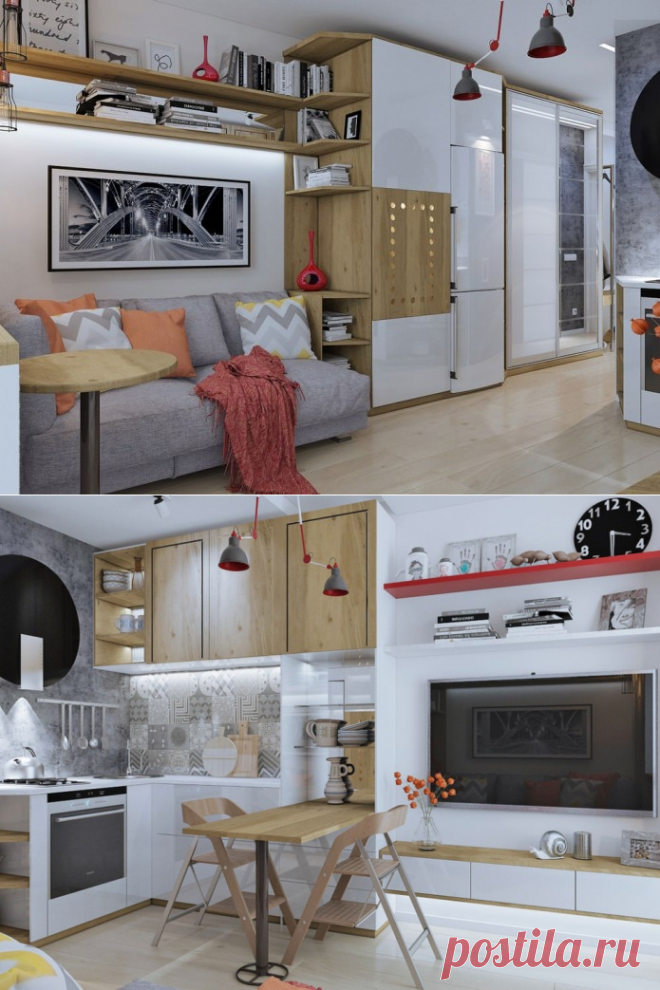 Дизайн интерьера маленькой квартиры — всего лишь 18 кв. м - Дизайн интерьеров | Идеи вашего дома | Lodgers