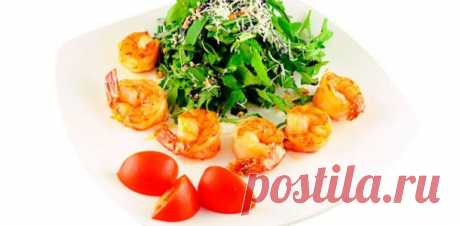 Салат с креветками и рукколой | Рецепторий