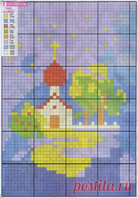 Часовенка - Схема для вышивания крестиком - Схемы вышивки икон