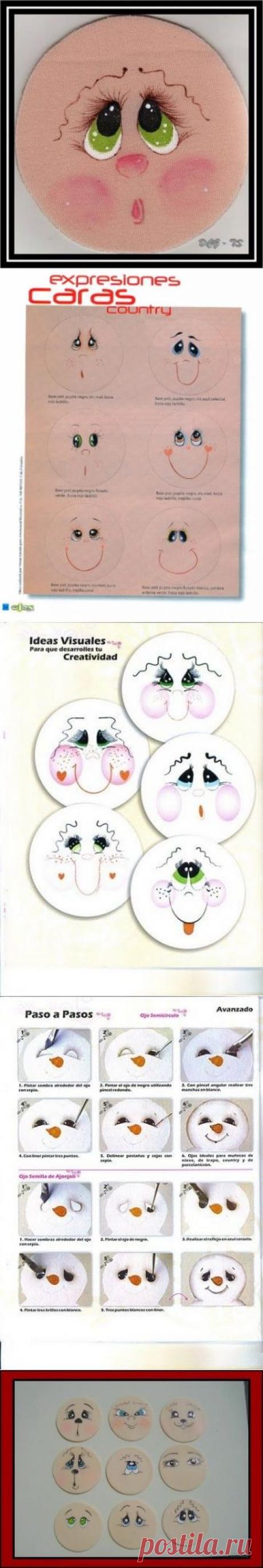 Забавные мордашки) Шпаргалка всем создателям кукол... / Прочие виды рукоделия / Другие виды рукоделия