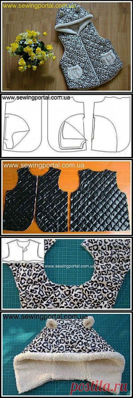 Как сшить меховой жилет на ситепоне для ребенка. | Sewing Portal