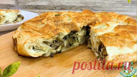 Пирог из лаваша с сыром и грибами – кулинарный рецепт