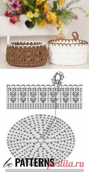 Корзинки и подвесные кашпо крючком