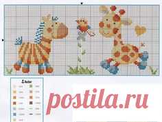 Baby Giraffee and Zebra Cross-Stitch