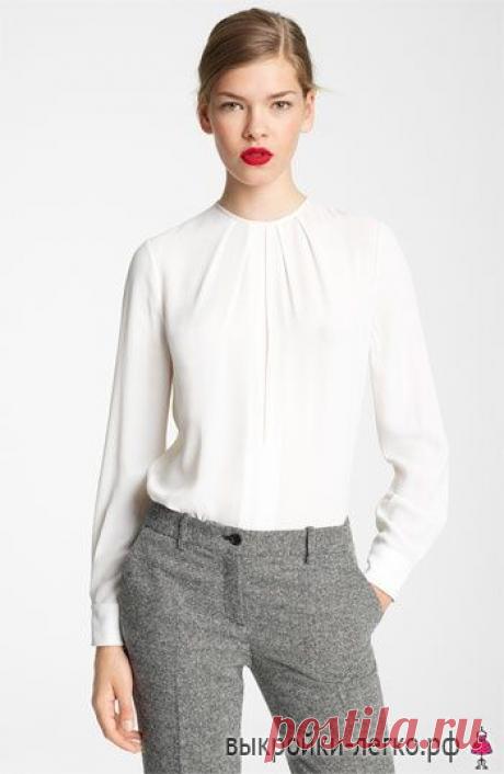 Выкройка блузки с защипами у горловины