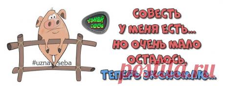 Совесть у меня есть...
Но очень мало осталось,
теперь экономлю...

#uznay_seba