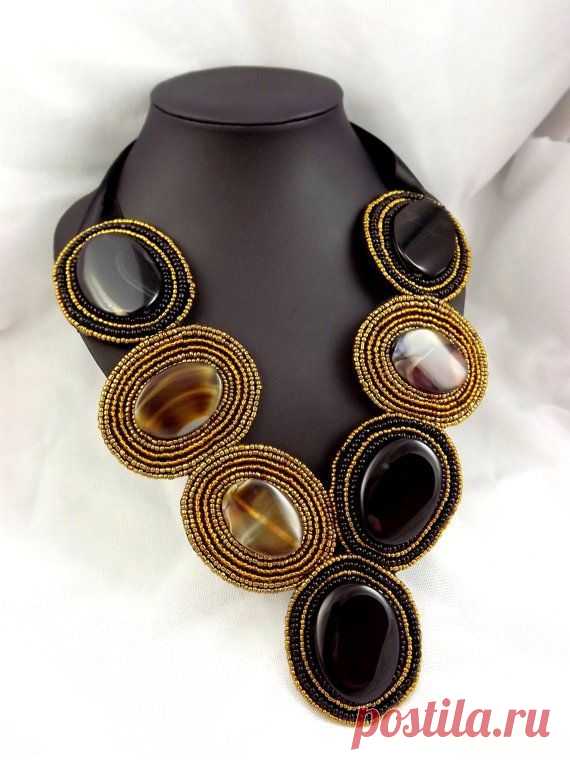 (34) Exotic Sugulite Semi Precious Bib Necklace by mycoralnpearl | Alexa Diseños