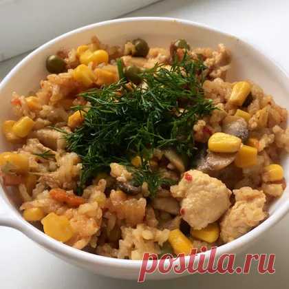 Рис с овощами и курицей/ пп ужин/ пп обед рецепт с фото пошаговый от София - Овкусе.ру