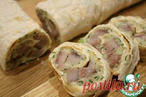 Закуска из лаваша, пюре и сельди – кулинарный рецепт