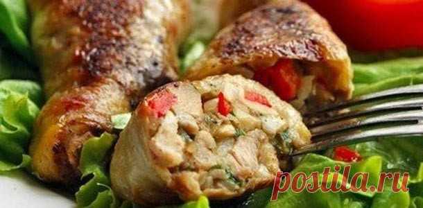 Куриные голени, фаршированные шампиньонами