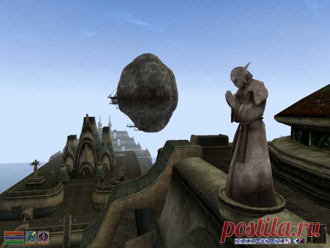 Баар-Дау над крышами Вивека.
Baar Dau over the rooftops of Vivec City.