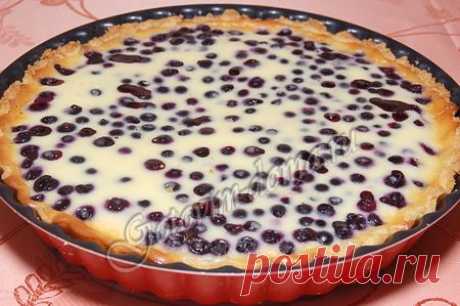 Рецепт: Песочный пирог с черникой