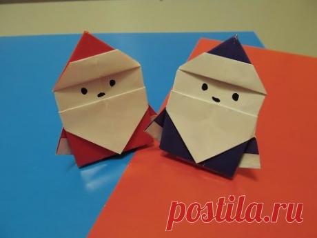 ДЕД МОРОЗ -  Легкое Оригами из Бумаги для Детей. Видео