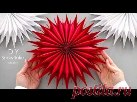 БОЛЬШАЯ ОБЪЕМНАЯ СНЕЖИНКА ИЗ БУМАГИ ❄️ 3D PAPER SNOWFLAKE ❄️