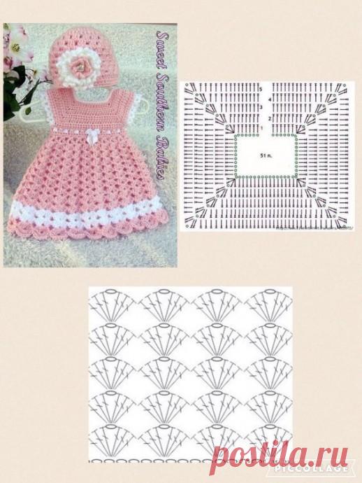 Платье крючком для девoчки