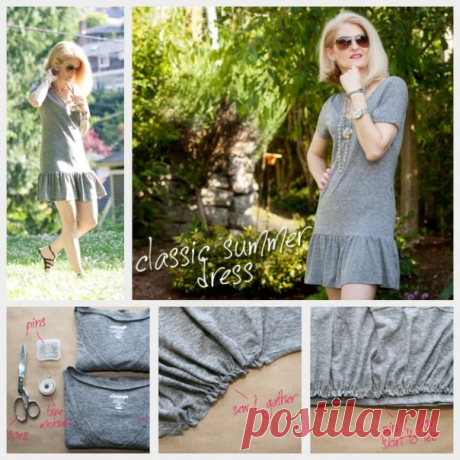 Превращение футболки в платье (мастер-класс) / Футболки DIY / модный сайт Вторая улица - «I see it, I like it, I make it!»
