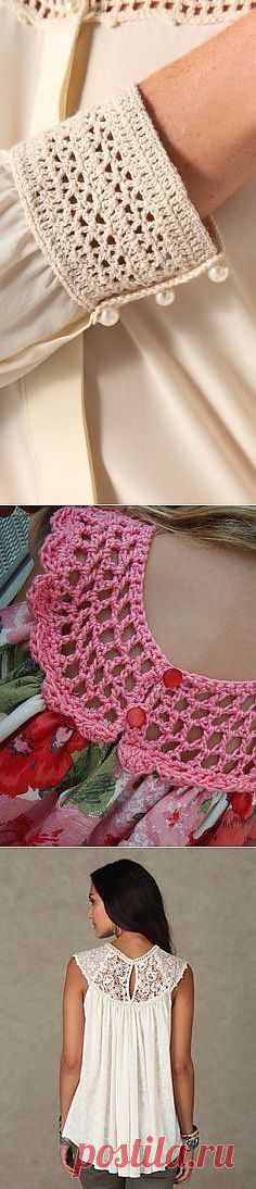 Detalhe...Beyond Vintage Crochet Yoke Blouse in White - ... | crochet…