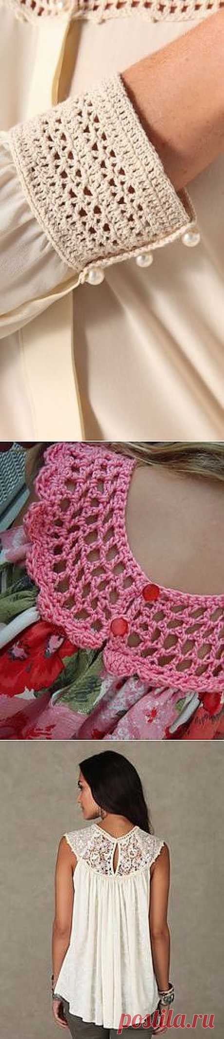 Detalhe...Beyond Vintage Crochet Yoke Blouse in White - ... | crochet…