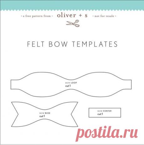 Бантик из фетра. Заколки, банты