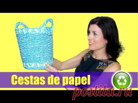 DIY Cestas de papel periódico. Newspaper baskets.