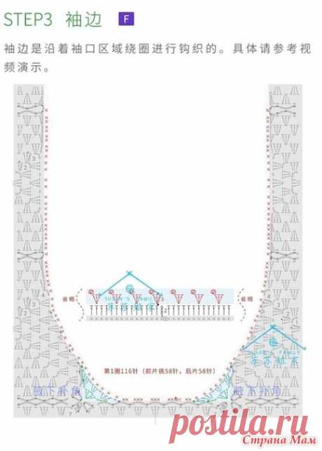 Платье или жилет из красочных мотивов с контрастной обвязкой. - Все в ажуре... (вязание крючком) - Страна Мам