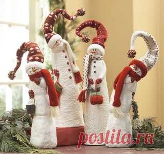 Снеговик которого можно сшить без выкройки . Основной акцент на детали