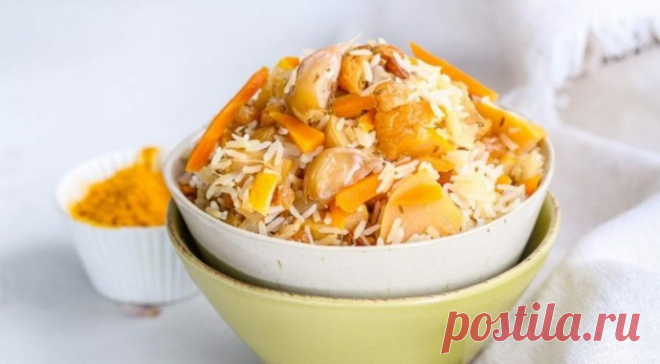 Постный плов с овощами и сухофруктами